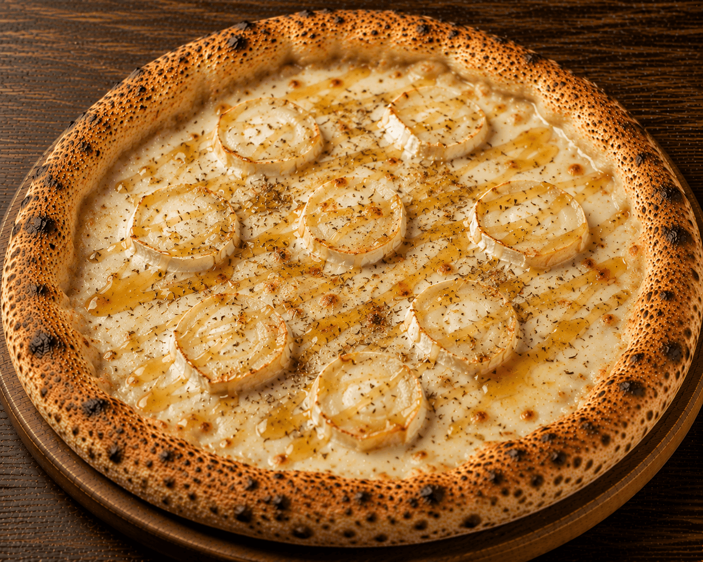 Chèvre Miel - Crème fraîche, mozzarella, herbes de Provence, chèvre, miel