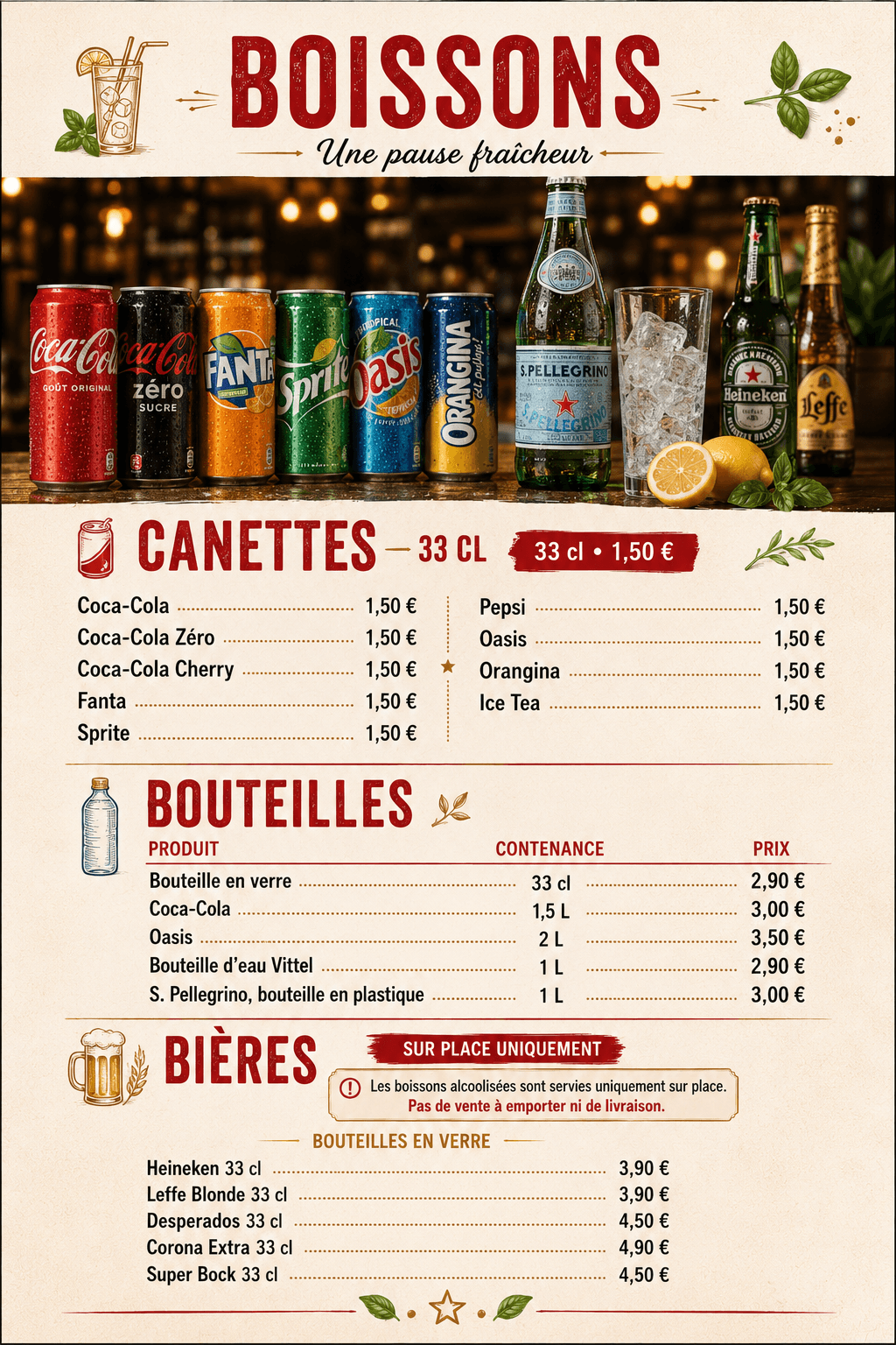 Carte du Menu des Desserts - Page 2